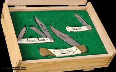 Schrade Scrimshaw Knife Set -Moby Dick- USA MADE - Image 3 of 5