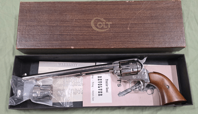 Colt Single Action Scout Buntline 22LR/22 Magnum Nickel -Unfired in the Box- MADE 1969