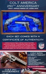 Colt America 250th Anniversary Set -ONLY 250 MADE- PYTHON, KING COBRA, 1911 GOV'T - Image 1 of 1