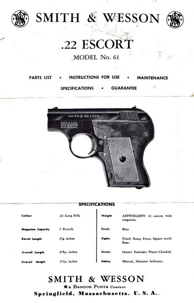 Smith & Wesson 61 Escort 22LR w/original box, papers, & S&W soft case -RARE NICKEL- - Image 2 of 12