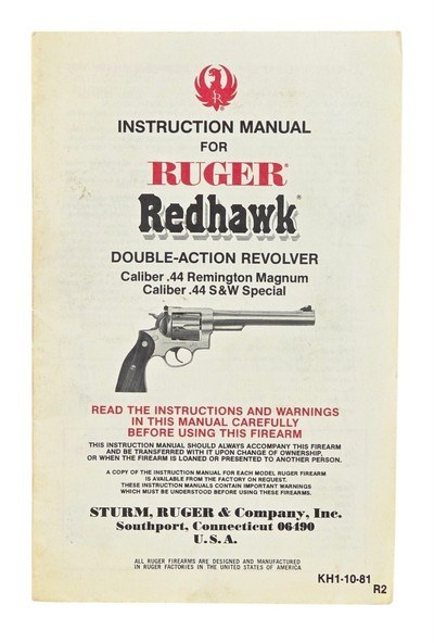 Ruger Redhawk 44 Magnum w/original box & manual -1983- 7 1/2