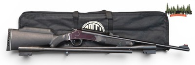 Rossi Single Shot 243 Win w/extra 22LR & 20 Gauge barrel *original case Rossi soft case* - Image 1 of 9