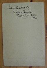 Indian Wars Cabinet card Photograph , Soldier with Colt Pistol - 2 of 2