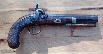 Derringer style Large .50.Caliber Boot Pistol by T.Perkins circa 1850's