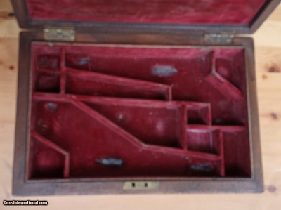 ANTIQUE - Wooden Case for two Colt pistols , fits 1849 pocket's OR Model 1862 Police