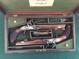 ANTIQUE - CASED PAIR OF FLINTLOCK DUELING PISTOLS BY LAING OF EDINBURGH. - 1 of 12