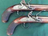 ANTIQUE - CASED PAIR OF FLINTLOCK DUELING PISTOLS BY LAING OF EDINBURGH. - 3 of 12