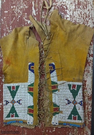 Wonderful ANTIQUE set of Beaded Native American Childs Leggings