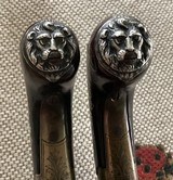 Pair of extra fine (circa 1810) English pocket pistols by Smith. w/silver wire inlay - Image 5 of 10