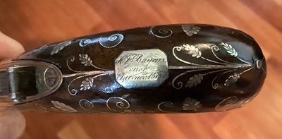 Pair of extra fine (circa 1810) English pocket pistols by Smith. w/silver wire inlay - Image 3 of 10