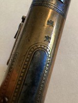 Pair of extra fine (circa 1810) English pocket pistols by Smith. w/silver wire inlay - Image 6 of 10