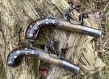Pair of extra fine (circa 1810) English pocket pistols by Smith. w/silver wire inlay - Image 4 of 10
