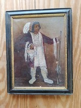 Folk Art style Vintage painting of Florida Indian Chief Osceola