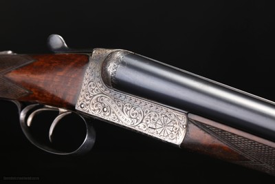 H.W. Barford 16 Bore Boxlock Ejector
Treble Grip Action
Bold Acanthus Scroll Engraving