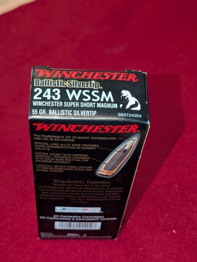 WINCHESTER 243 WSSM BALLISTIC SILVER TIP