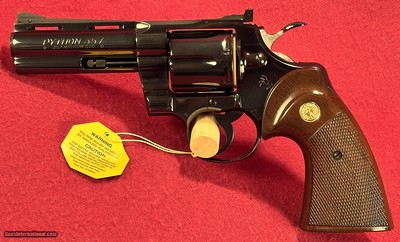 COLT PYTHON 357 MAGNUM, 4 INCH BARREL, ROYAL BLUE, MADE 1974
