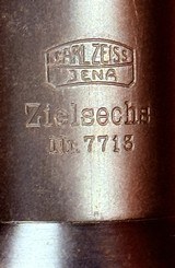 CARL ZEISS JENA RIFLE SCOPE marked Zielsechs Nr. 7713 about 8 Power Magnification, with Case and Stith Mount - 3 of 19