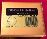 LEUPOLD GLOSS BLACK VARI-X III RIFLESCOPE, 3.5-10X40 in ORIGINAL BOX WITH PAPERS! - 3 of 15