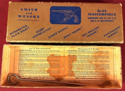 BEAUTIFUL SMITH & WESSON K-22 MASTERPIECE in ORIGINAL GOLD BOX, 22 LR, 1948 PRODUCTION - Image 19 of 20