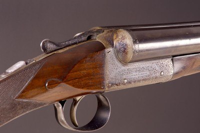 Excellent Antique 1897 Irish Trulock & Harris, Dublin 10GA SxS Ejector Shotgun