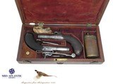 Pair Of Cased 1840's Reilly London Muff Pistols - 2 of 17