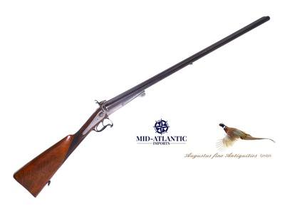 1870's Gottlieb Rickenbach 16GA Lefaucheux Damascus SxS Shotgun