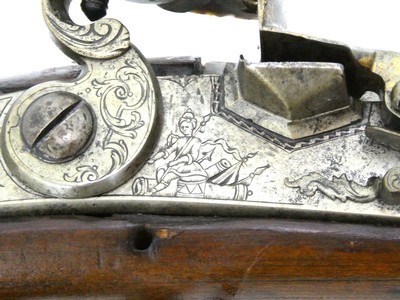 Unusual 1730's Officers Flintlock Rifle in .71 cal - Image 4 of 20