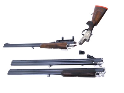 1982 Krieghoff Ulm Primus LH Double Rifle 300 WM & 12 GA Cased Three Barrel Set - Image 5 of 20
