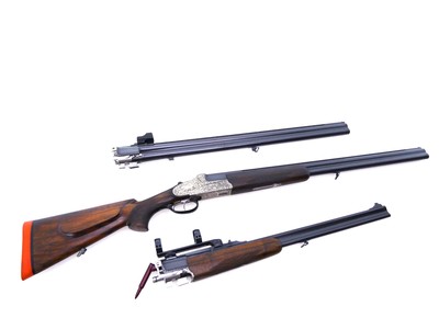 1982 Krieghoff Ulm Primus LH Double Rifle 300 WM & 12 GA Cased Three Barrel Set - Image 9 of 20