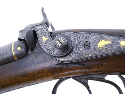 Antique 1850's German Bauernfeind of Heidelberg 16GA Damascus Shotgun - Image 6 of 17