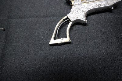 Factory engraved Sharps Pepperbox Silver plate frame Gold plate barrels Real Mother Of Pearl Grips - Image 15 of 15