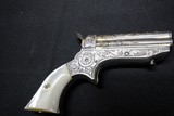 Factory engraved Sharps Pepperbox Silver plate frame Gold plate barrels Real Mother Of Pearl Grips - Image 4 of 15
