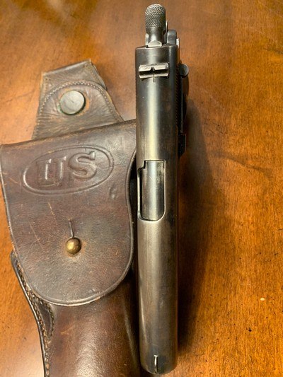 WWI Springfield 1911 From 1914 Including A 1914 RIA Holster Belonging To WW1 Vet & Commander of 123rd Field Artillery, Retired Col. James Bereth. - Image 5 of 15