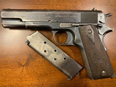 WWI Springfield 1911 From 1914 Including A 1914 RIA Holster Belonging To WW1 Vet & Commander of 123rd Field Artillery, Retired Col. James Bereth. - Image 12 of 15