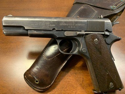 WWI Springfield 1911 From 1914 Including A 1914 RIA Holster Belonging To WW1 Vet & Commander of 123rd Field Artillery, Retired Col. James Bereth. - Image 4 of 15
