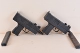 Pair of Ingram Mac 10"s Open bolts 9mm.Sequential serial numbers.