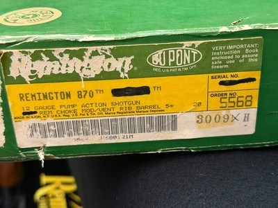 ****EXCELLENT CONDITION***REMINGTON 870 WINGMASTER 12 GAUGE 3