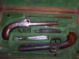 antiquefrenchcased pair of percussionpistols52caliber - 3 of 15