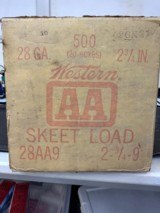 ONE FULL CASE!!!!!!!!! OF 500 28 gauge Western AA VINTAGE sealed. - 5 of 6