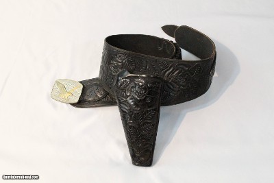Vintage Berns-Martin Tooled Leather Belt and Holster
