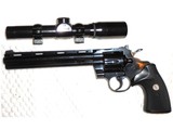 Colt Python Rare Ten-Pointer .357 Magnum 8-Inch Barrel; Proper 3X Burris L.E.R. Scope - 1 of 7
