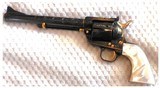 Colt 3rd Generation .44 Special Caliber; Clinton Finley-Engraved New Frontier Single Action Revolver; 71/2 Inch; Pearl Grips - 3 of 6