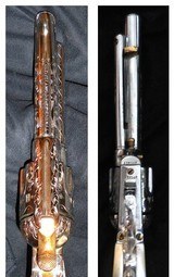 Colt Bisley Model .38-40 / 38 WCF Caliber – 51/2
Inch (non-Factory) Nickel / Engraved / Gold Embellished - 3 of 10