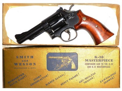 Smith & Wesson 5-Screw 4-Inch .38 Combat Masterpiece Gold Box