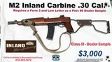 M2 Inland Carbine .30 Caliber Class 3 - 1 of 20