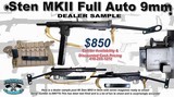 Sten MKII Full Auto Dealer Sample 9mm + 7 Magazines - Serial number is:000778 - 1 of 16