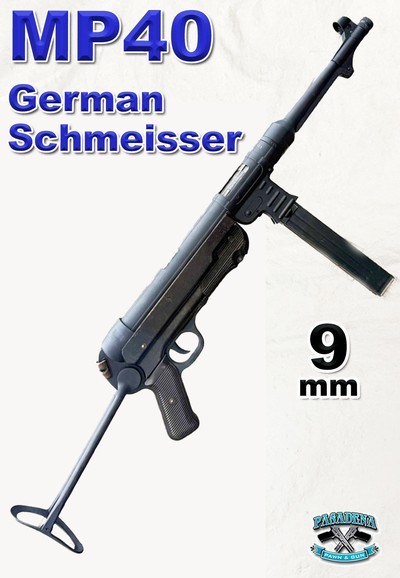 MP40 German Schmeisser 9mm plus 3 Magazines