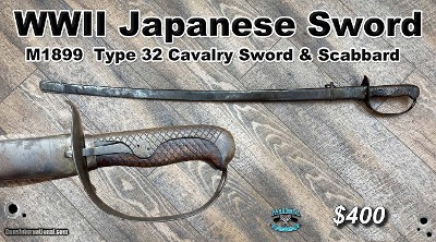 Japanese M1889 Type 32 Cavalry Sword + Scabbard