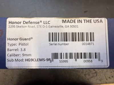 Honor Defense Honor Guard 9mm - Image 8 of 8