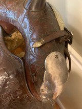 TEXAS RANGER HIGH BACK SADDLE OUTLINED STARS BOHLIN BUCKLE STRAP. - 7 of 10